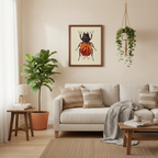 Orange Lily + Stag Beetle (art print)