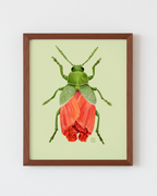 Orange Poppy + Leaf Beetle (art print)