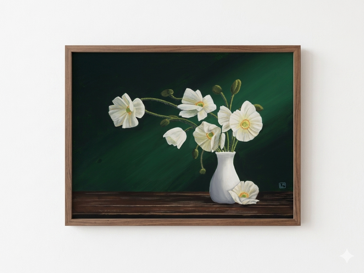 White Poppies (art print)