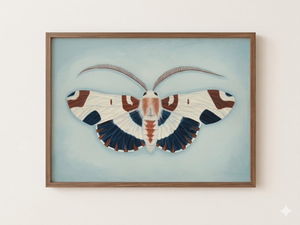 Blue and Brown Moth (art print)