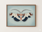 Blue and Brown Moth (art print)