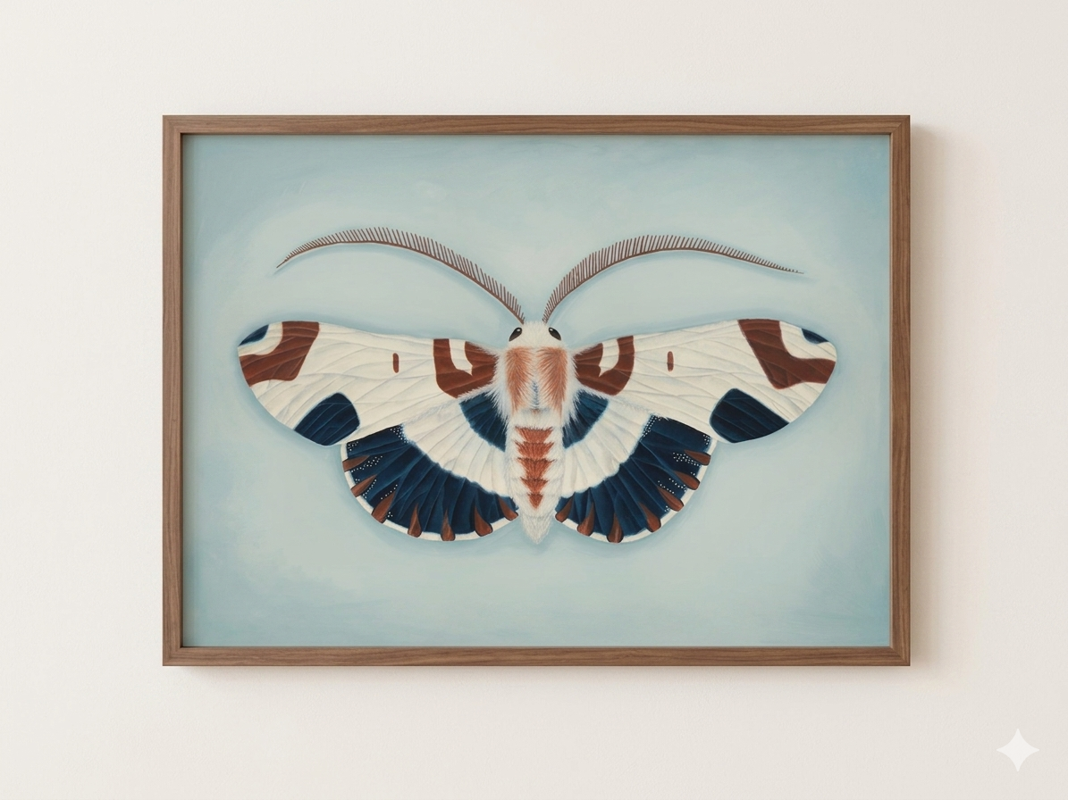 Blue and Brown Moth (art print)