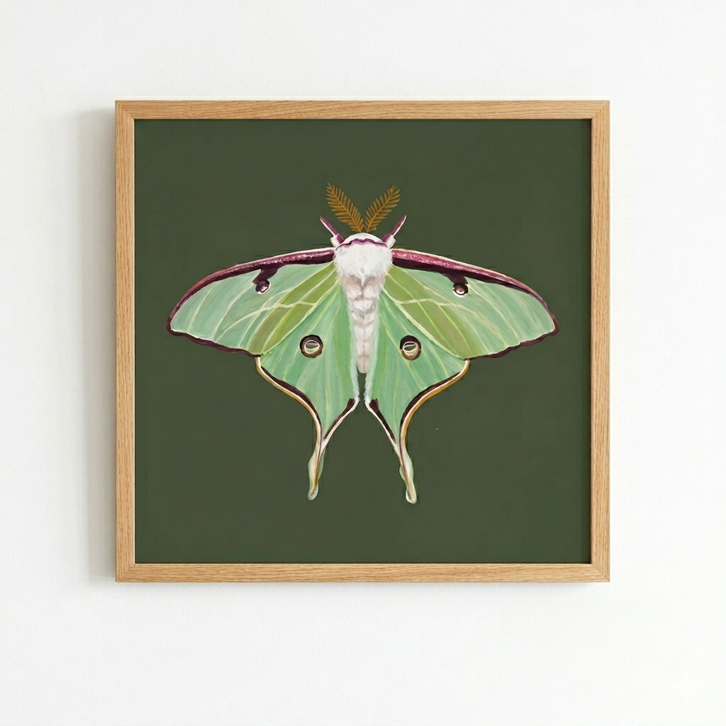 Luna Moth on Green (art print)