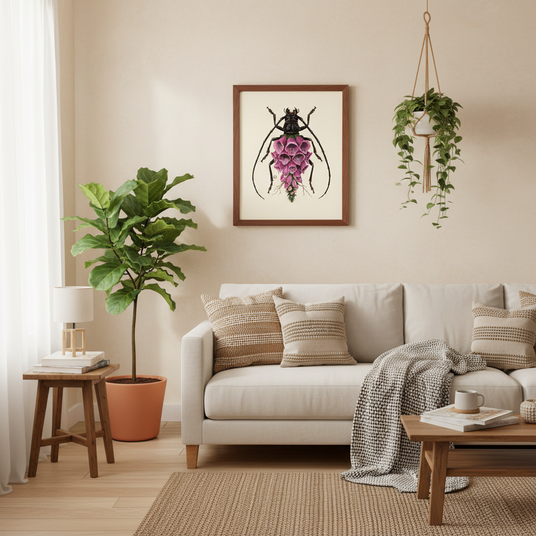 Foxglove-Longhorn Beetle (art print)