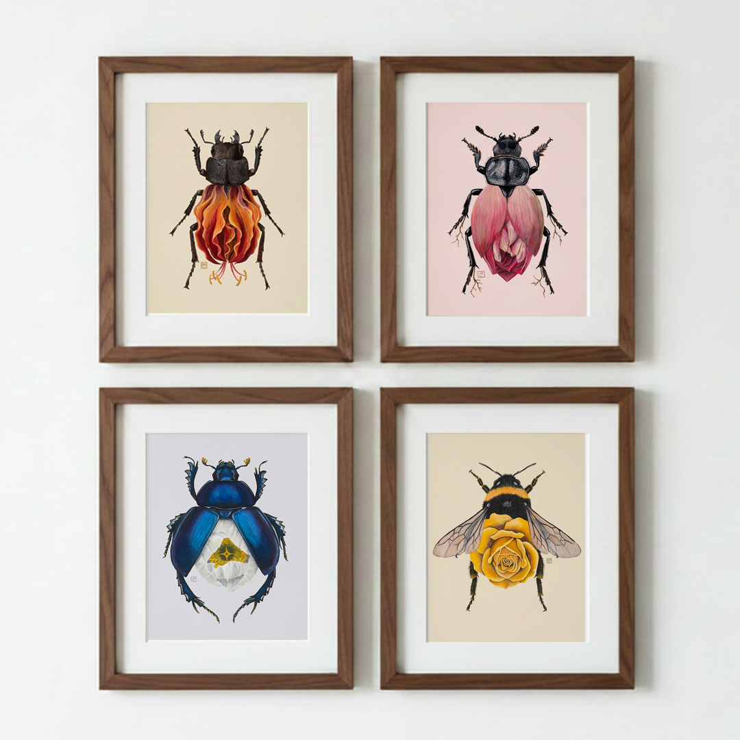 Yellow Rose Bumblebee (art print)