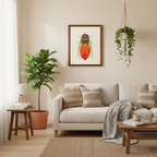 Orange Tulip + Cicada (art print)