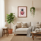 Pink Lotus + Carrion Beetle (art print)