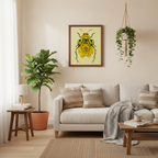 Yellow Lotus + Spotted Cucumber Beetle (art print)