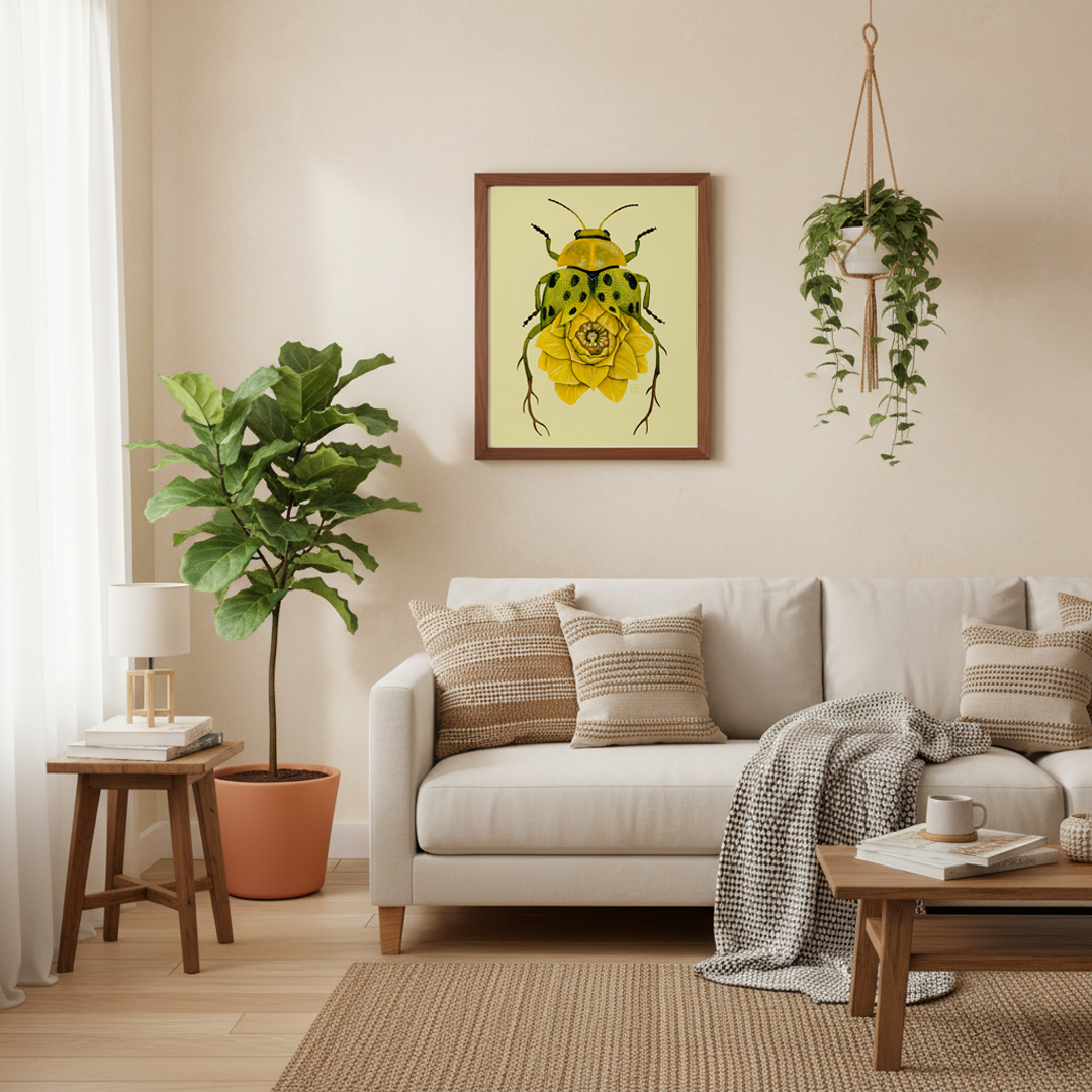 Lotus-Spotted Cucumber Beetle (art print)
