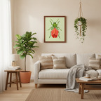 Orange Poppy + Leaf Beetle (art print)