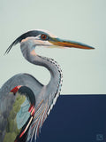 Heron on Navy (art print)